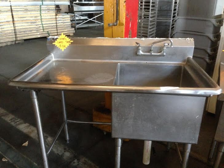 STAINLESS STEEL SINK WITH LEFT DRAIN BOARD $240