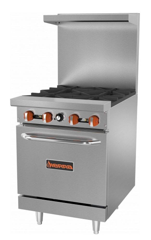 SIERRA SR-4-24    4-BURNER RANGE WITH OVEN